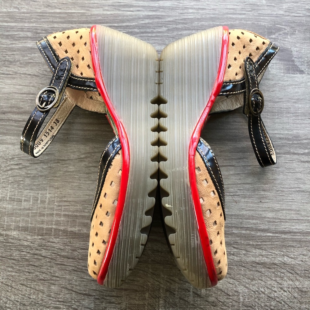Fly London Cutout Wedge Heels, Size 38